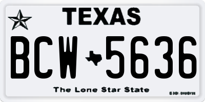 TX license plate BCW5636