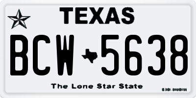TX license plate BCW5638