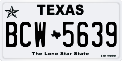 TX license plate BCW5639