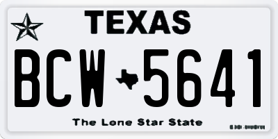 TX license plate BCW5641