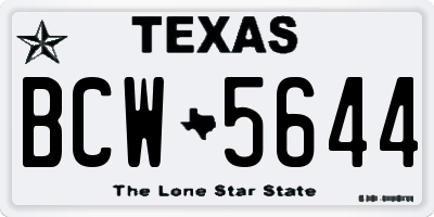TX license plate BCW5644