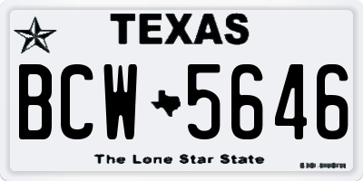 TX license plate BCW5646