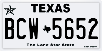 TX license plate BCW5652