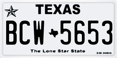 TX license plate BCW5653