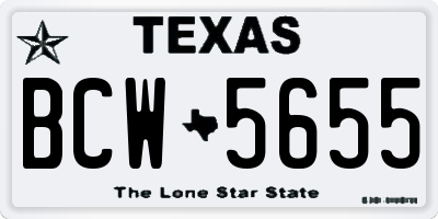 TX license plate BCW5655