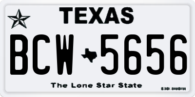 TX license plate BCW5656