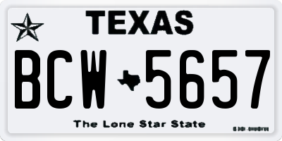 TX license plate BCW5657
