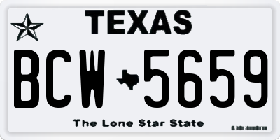 TX license plate BCW5659