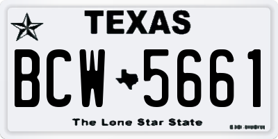 TX license plate BCW5661