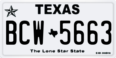 TX license plate BCW5663