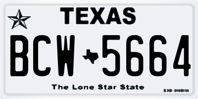 TX license plate BCW5664