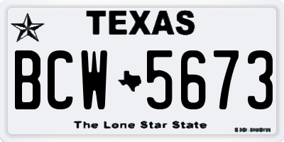 TX license plate BCW5673