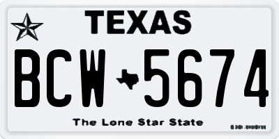 TX license plate BCW5674