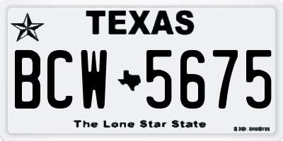 TX license plate BCW5675
