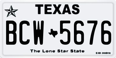 TX license plate BCW5676
