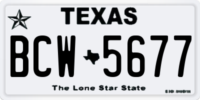 TX license plate BCW5677