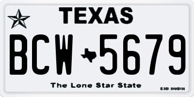 TX license plate BCW5679