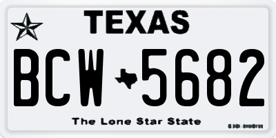 TX license plate BCW5682
