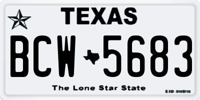 TX license plate BCW5683