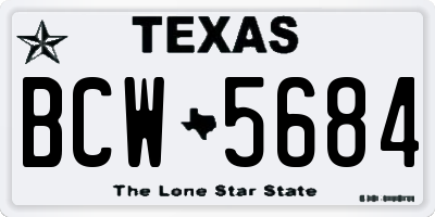 TX license plate BCW5684