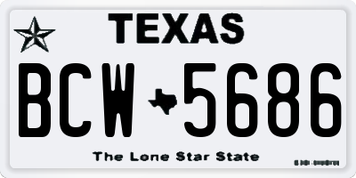 TX license plate BCW5686