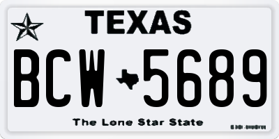 TX license plate BCW5689
