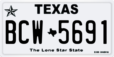 TX license plate BCW5691