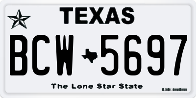 TX license plate BCW5697