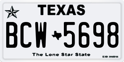 TX license plate BCW5698