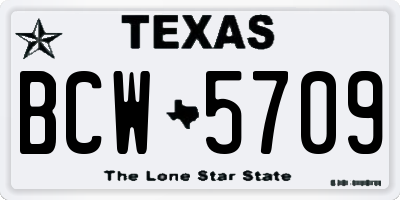 TX license plate BCW5709