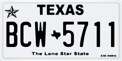 TX license plate BCW5711