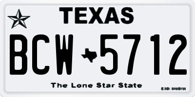 TX license plate BCW5712