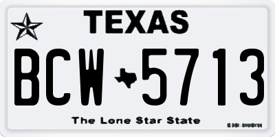 TX license plate BCW5713