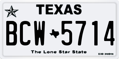 TX license plate BCW5714