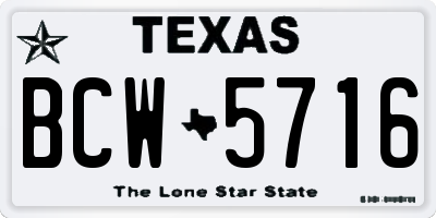 TX license plate BCW5716