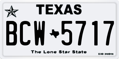 TX license plate BCW5717