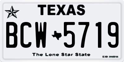 TX license plate BCW5719