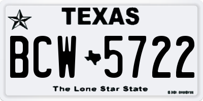 TX license plate BCW5722
