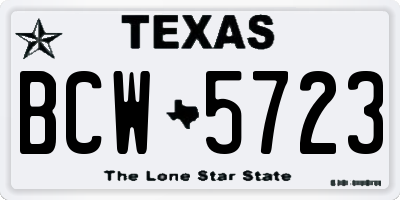 TX license plate BCW5723