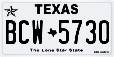 TX license plate BCW5730