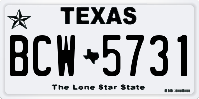 TX license plate BCW5731