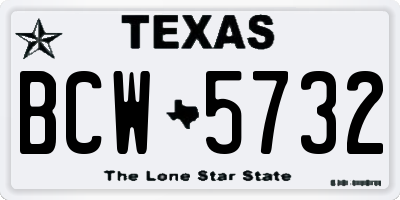 TX license plate BCW5732