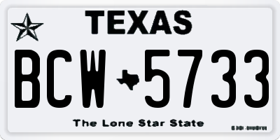 TX license plate BCW5733