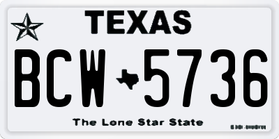 TX license plate BCW5736