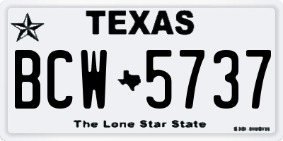 TX license plate BCW5737