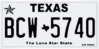 TX license plate BCW5740