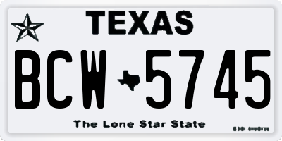 TX license plate BCW5745