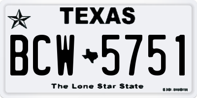 TX license plate BCW5751