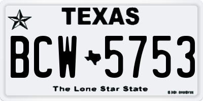 TX license plate BCW5753