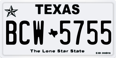 TX license plate BCW5755